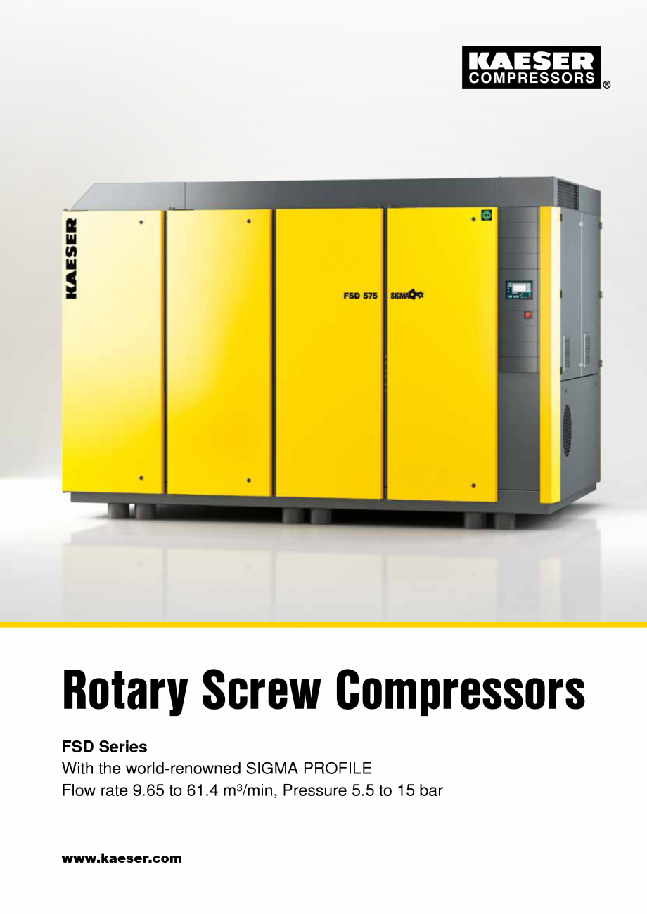 Pagina 1-Compresoare seria FSD KAESER KOMPRESSOREN Catalog, brosura Engleza Rotary Screw Compressors
FSD...