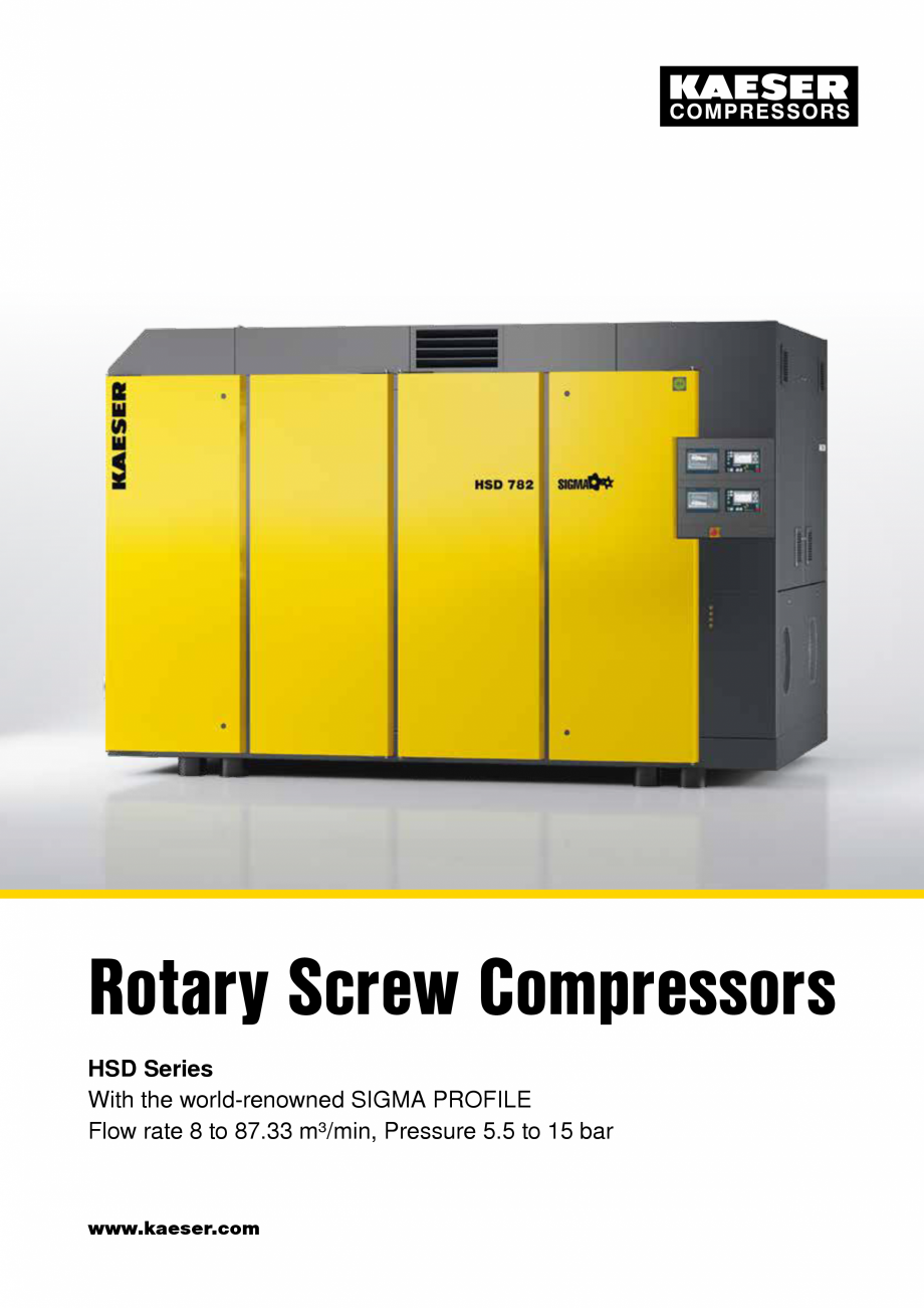 Pagina 1 - Compresoare cu șurub seria HSD KAESER KOMPRESSOREN Catalog, brosura Engleza Rotary Screw...