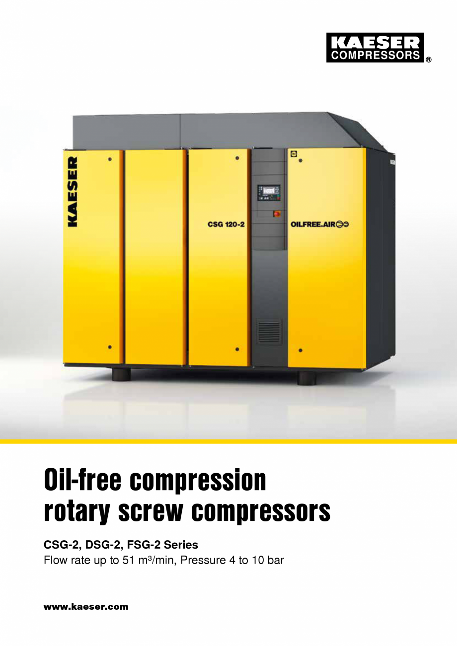 Pagina 1-Compresoare cu șurub cu compresie uscată KAESER KOMPRESSOREN Catalog, brosura Engleza Oil-free...