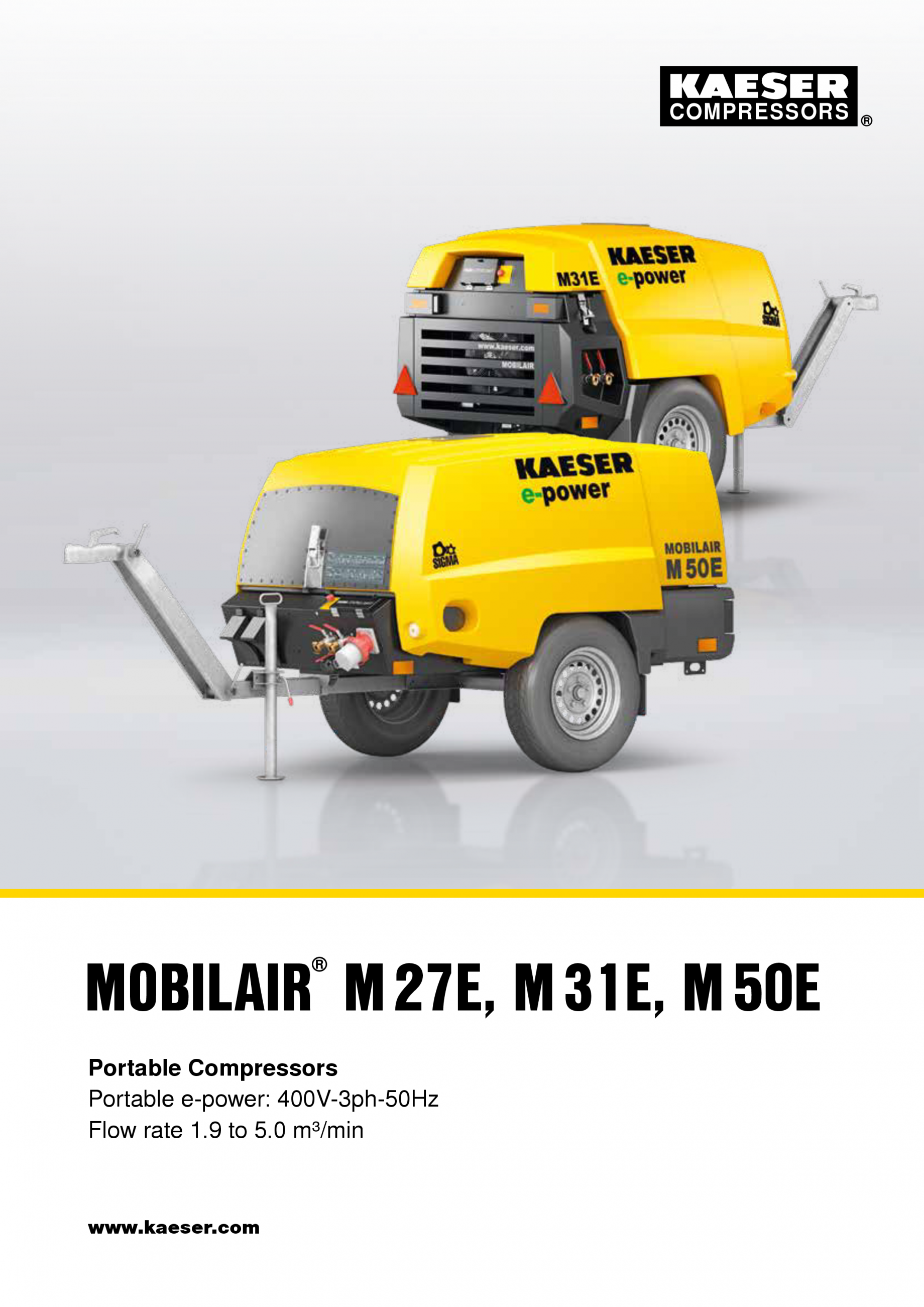 Seriile M27EM31EM50E KAESER KOMPRESSOREN Catalog, brosura Engleza