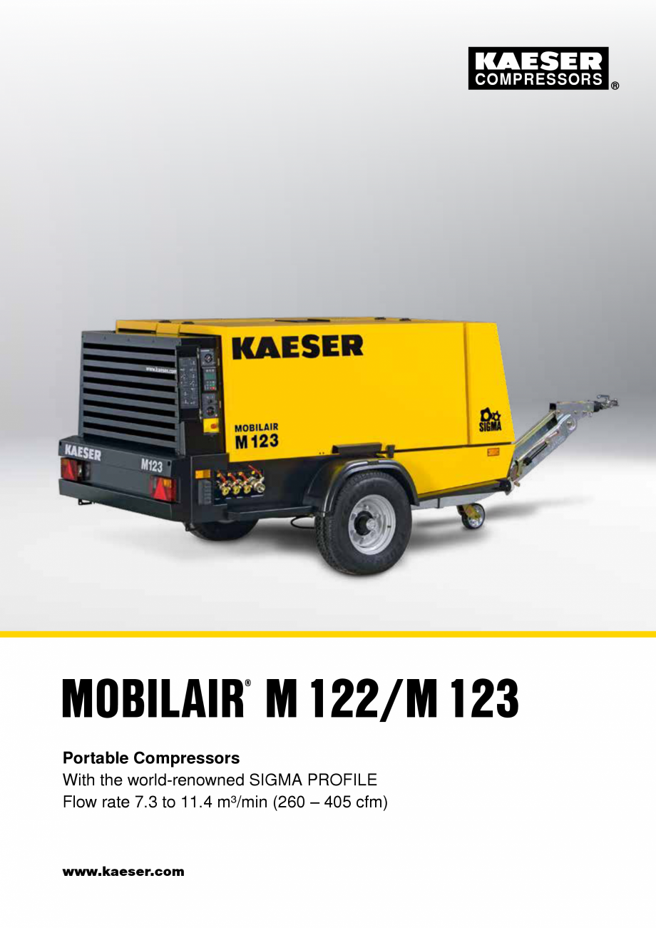 Pagina 1-Seriile M122- M123 KAESER KOMPRESSOREN Catalog, brosura Engleza COMPRESSORS

MOBILAIR...