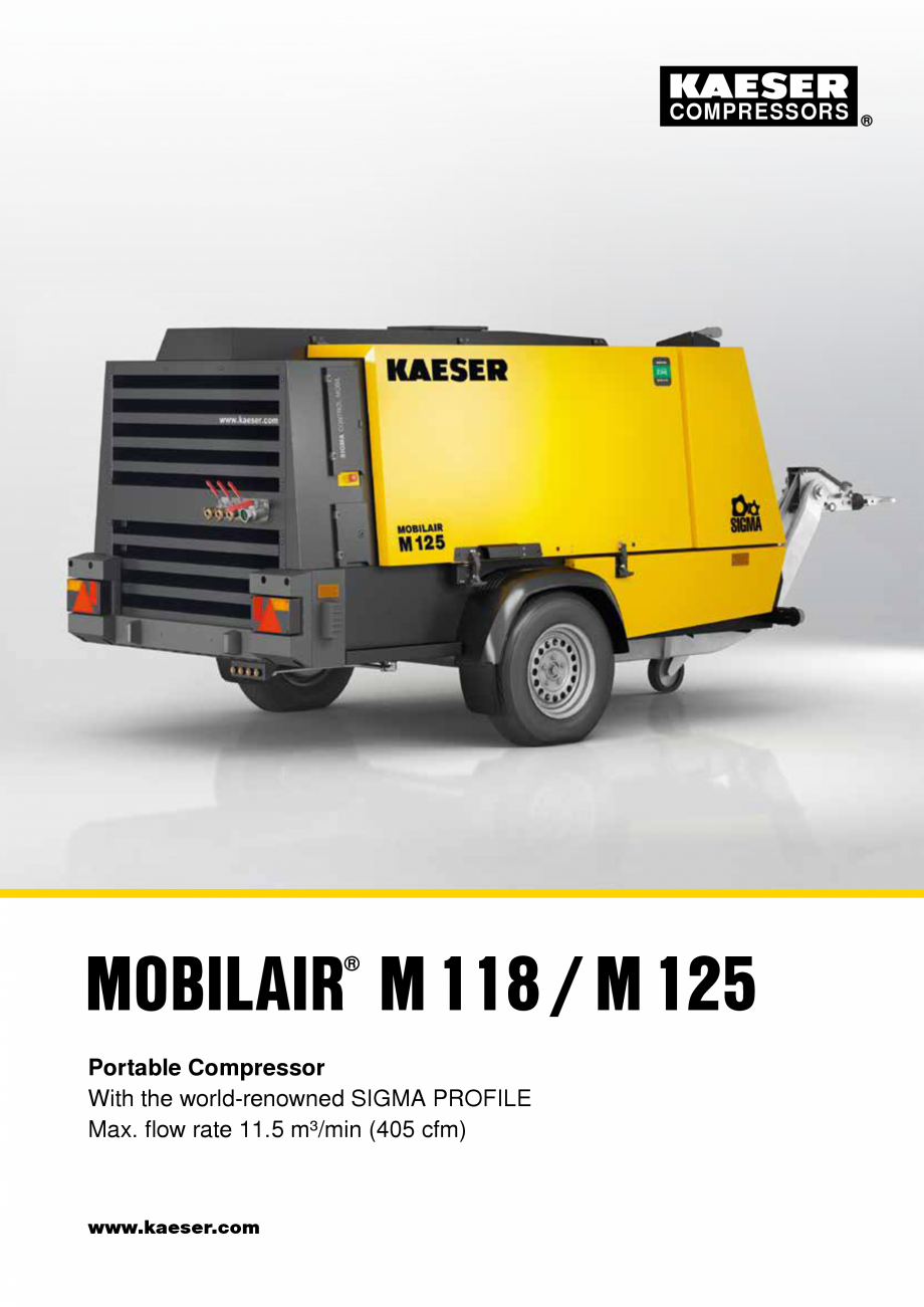Pagina 1-Seriile M118 - M125 KAESER KOMPRESSOREN Catalog, brosura Engleza COMPRESSORS

MOBILAIR...