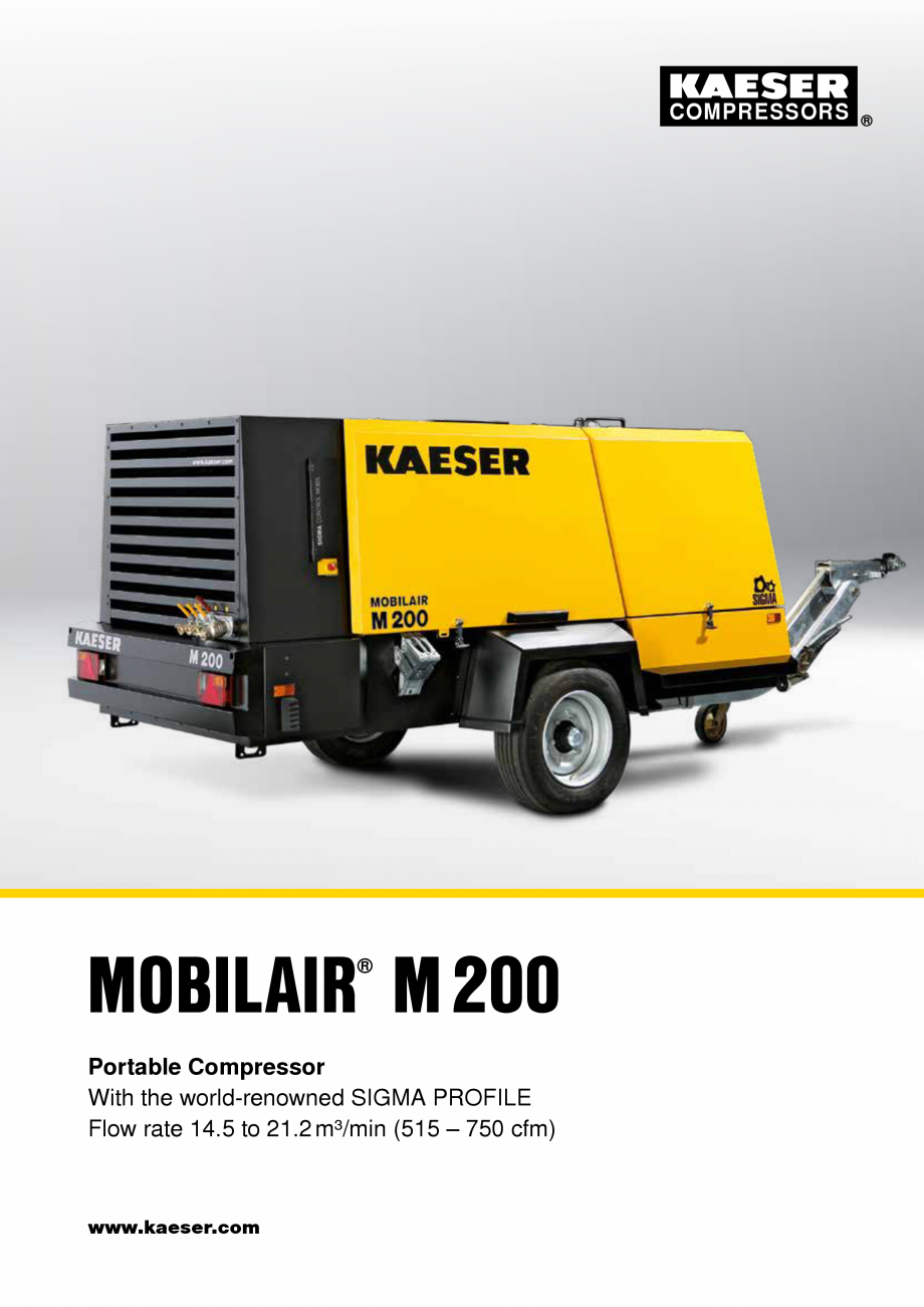 Pagina 1-Seria M200 KAESER KOMPRESSOREN Catalog, brosura Engleza COMPRESSORS

MOBILAIR M 200
®

Portable...