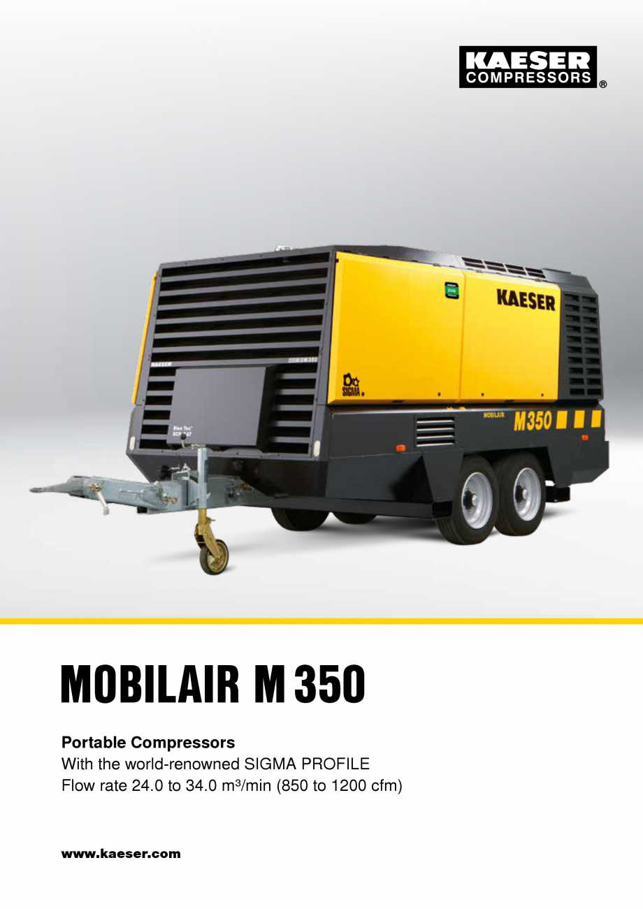 Pagina 1-Seria M350 KAESER KOMPRESSOREN Catalog, brosura Engleza MOBILAIR M 350
Portable Compressors
With...