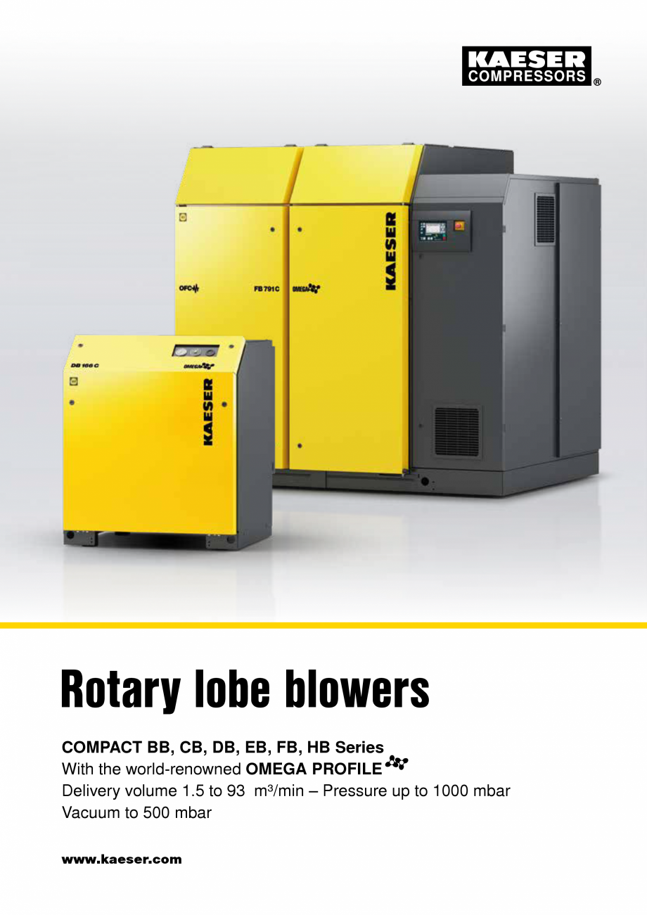 Pagina 1-Instalații cu suflante cu lobi KAESER KOMPRESSOREN COMPACT Fisa tehnica Engleza Rotary lobe blowers...