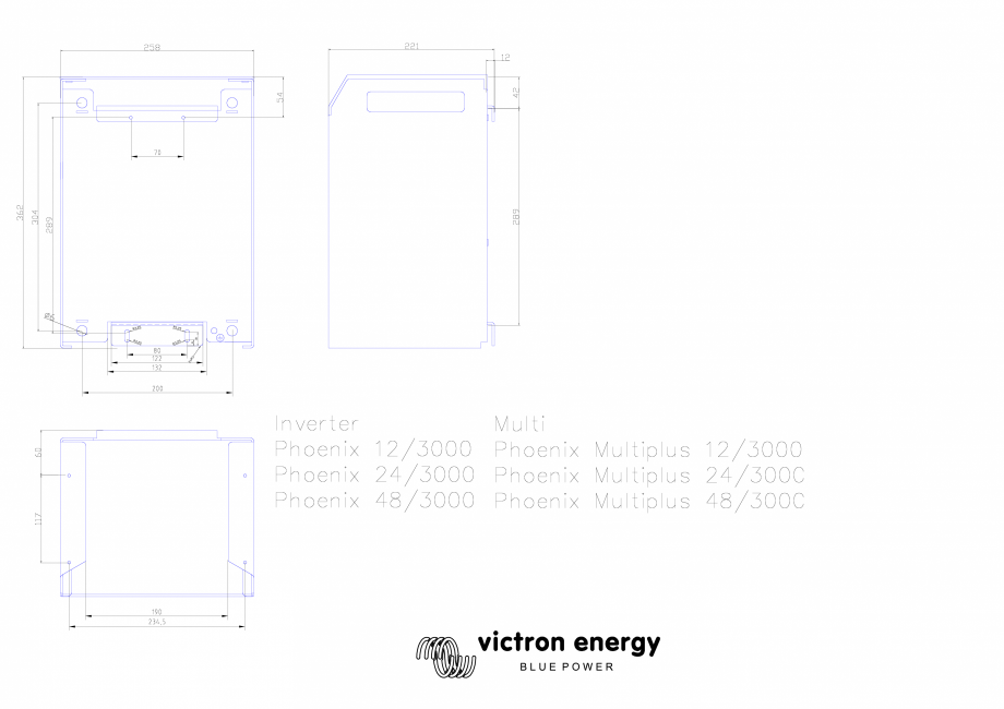 Pagina 1-CAD-PDF Dimensiuni carcasa incarcator/invertor Victron Energy Detaliu de produs MultiPlus 800VA...