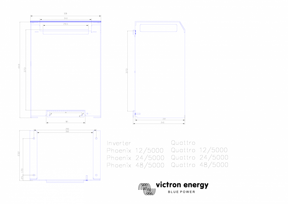 Pagina 1 - CAD-PDF Dimensiuni carcasa incarcator/invertor Quattro 5000 Victron Energy Detaliu de...