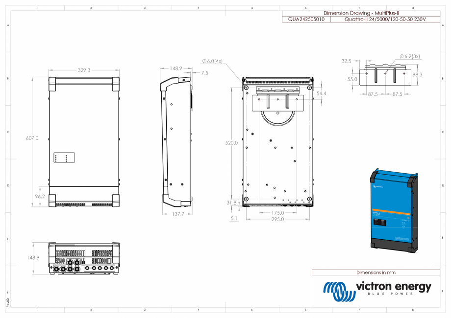 Pagina 1-CAD-PDF Dimensiuni carcasa incarcator/invertor Quattro-II-24V-5000VA-230V Victron Energy Detaliu de ...