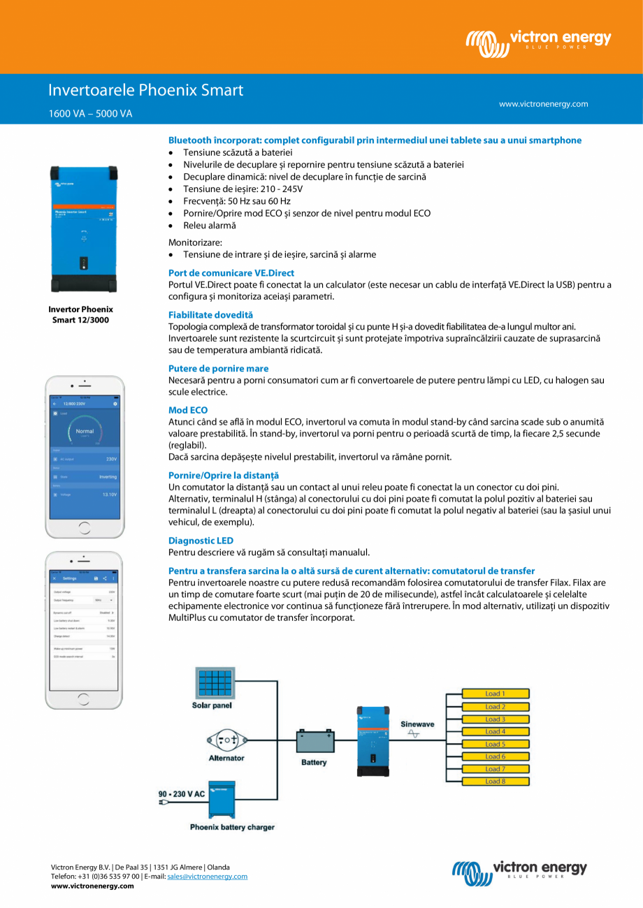 Pagina 1 - Invertor Phoenix Smart 1600VA-5000VA Victron Energy Catalog, brosura Romana Invertoarele ...