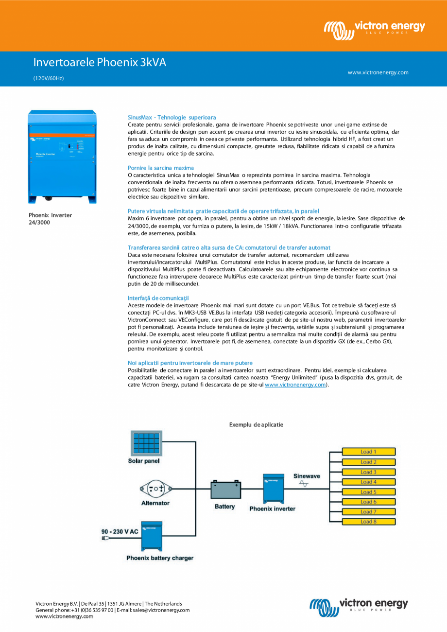Pagina 1 - Invertor Phoenix 3kVA Victron Energy Catalog, brosura Romana Invertoarele Phoenix 3kVA
...