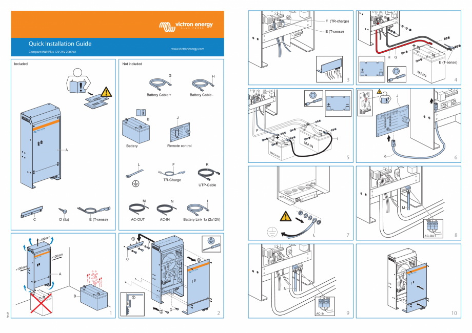 Pagina 1-Ghid de instalare rapida pentru incarcator/invertor Multiplus-12V-24V-2000VA Victron Energy...
