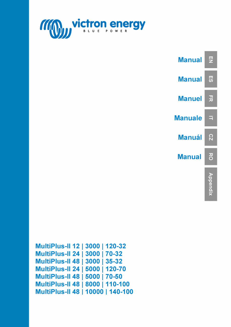 Pagina 2 - Manual de utilizare pentru incarcator/invertor MultiPlus-II-12V-24V-48V-3k,-5k,-8k...