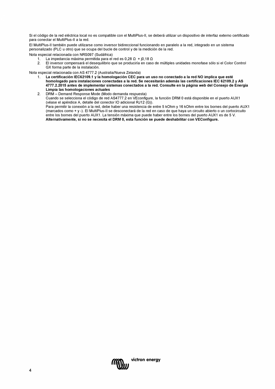Pagina 25 - Manual de utilizare pentru incarcator/invertor MultiPlus-II-12V-24V-48V-3k,-5k,-8k...