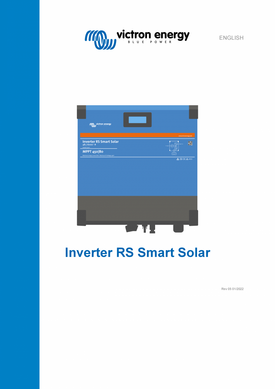 Pagina 1-Manual de utilizare pentru incarcator/invertor Victron Energy RS Smart Solar Instructiuni montaj,...