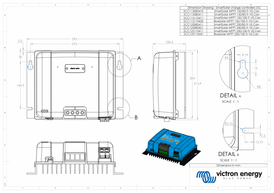 Pagina 1-CAD-PDF Dimensiuni carcasa controler de incarcare solara BlueSolar-&...