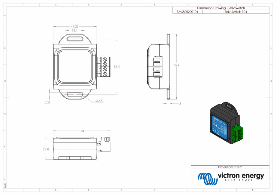 Pagina 1-CAD-PDF Dimensiuni carcasa Switch Victron Energy Detaliu de produs SolidSwitch 104 