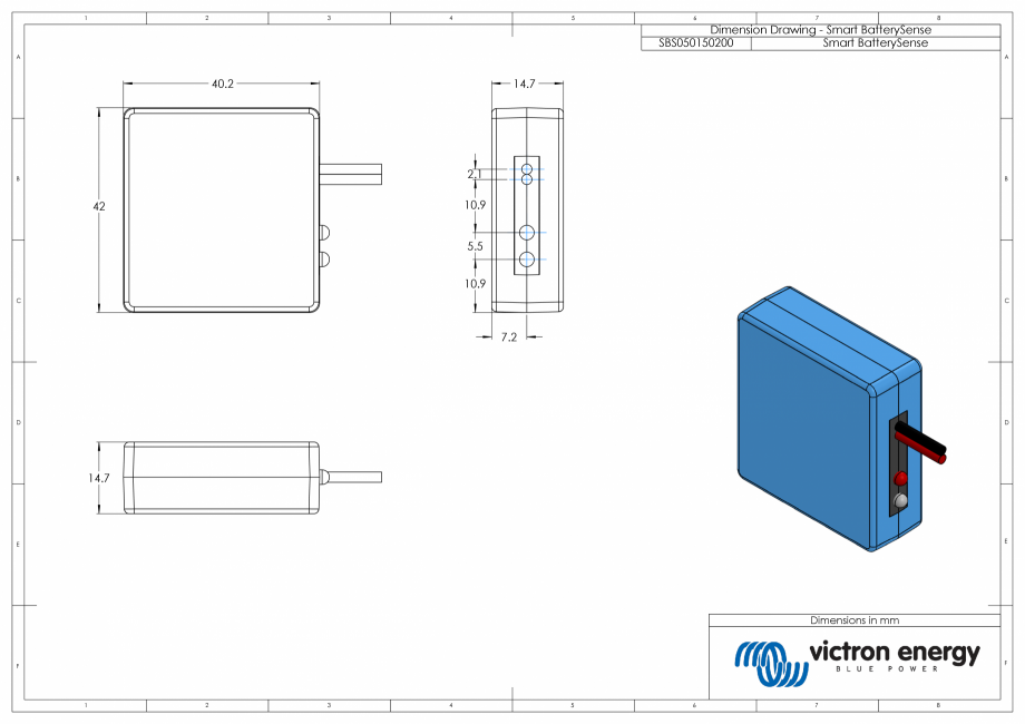 Pagina 1-CAD-PDF Dimensiuni carcasa - Detector inteligent al bateriei Victron Energy Detaliu de produs Smart ...