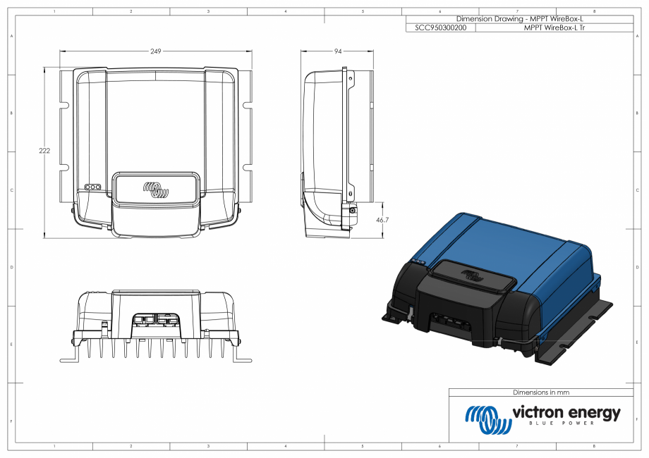 Pagina 1-CAD-PDF Dimensiuni carcasa - MPPT-WireBox-L-Tr Victron Energy Detaliu de produs MPPT Wire Box &ndash...