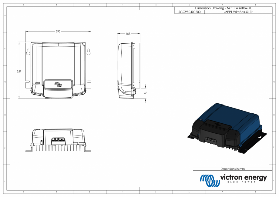 Pagina 1 - CAD-PDF Dimensiuni carcasa - MPPT-Wire-Box-XL-Tr Victron Energy Detaliu de produs MPPT...