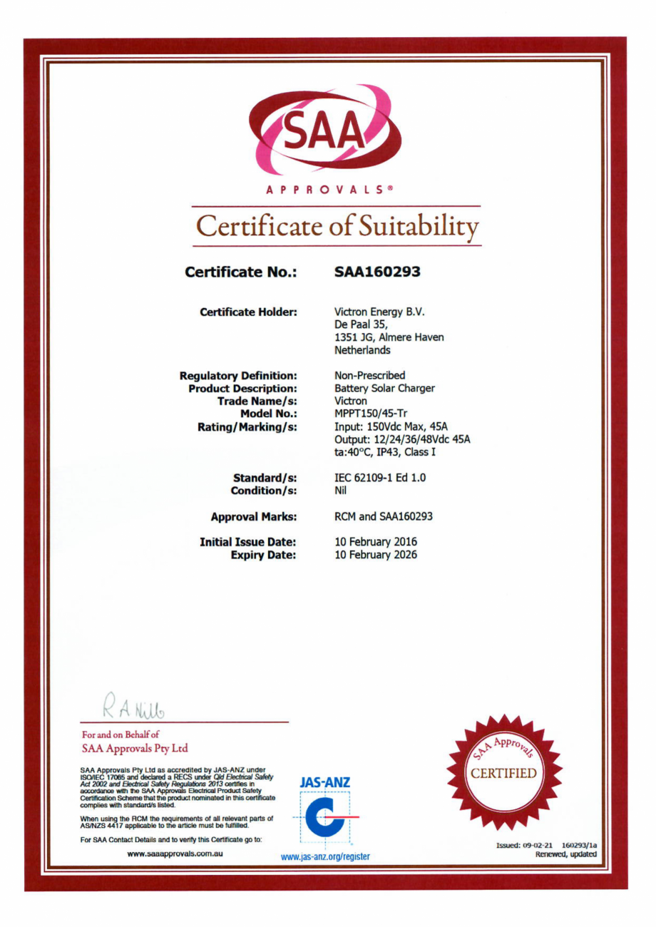 Pagina 1-Declaratie de conformitate pentru controlere de incarcare solara...