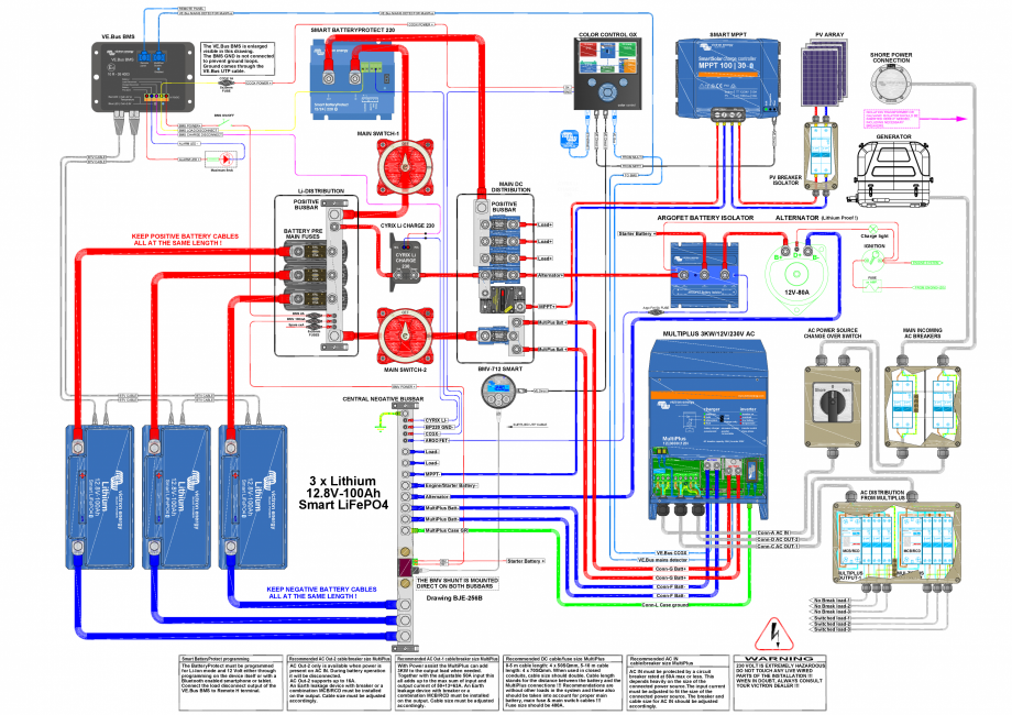 Pagina 1-Schema sistem cu controler de incarcare solara VE-Bus-BMS-example-with-3KW-12V-MultiPlus-230-Volt...