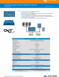 Specificatii tehnice controler de incarcare solara BlueSolar PWM-DUO-12V-24V-20A-LCD-USB