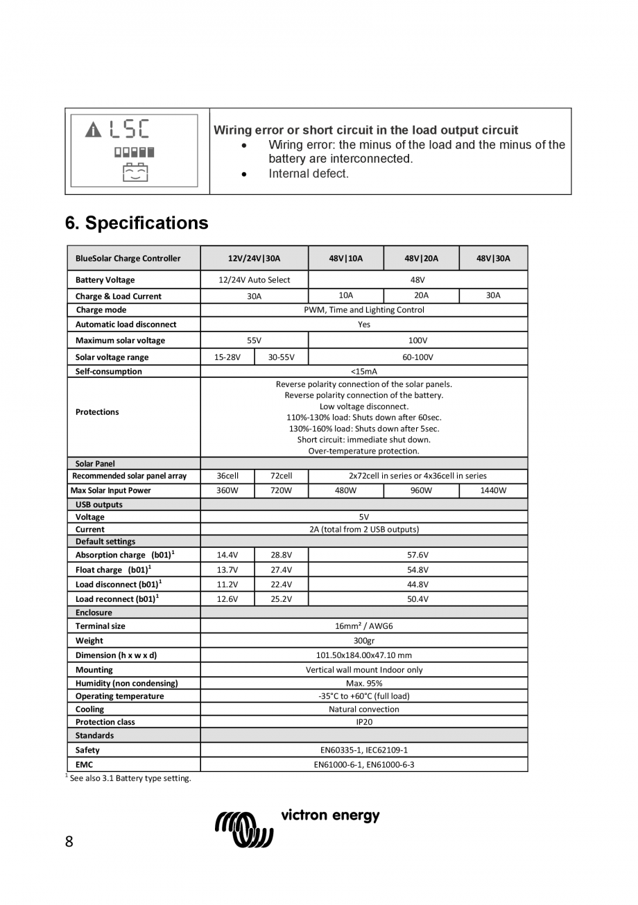 Pagina 10 - Manual Regulator de incarcare solara BlueSolar PWM LCD&USB-12V-24V-30A-&...