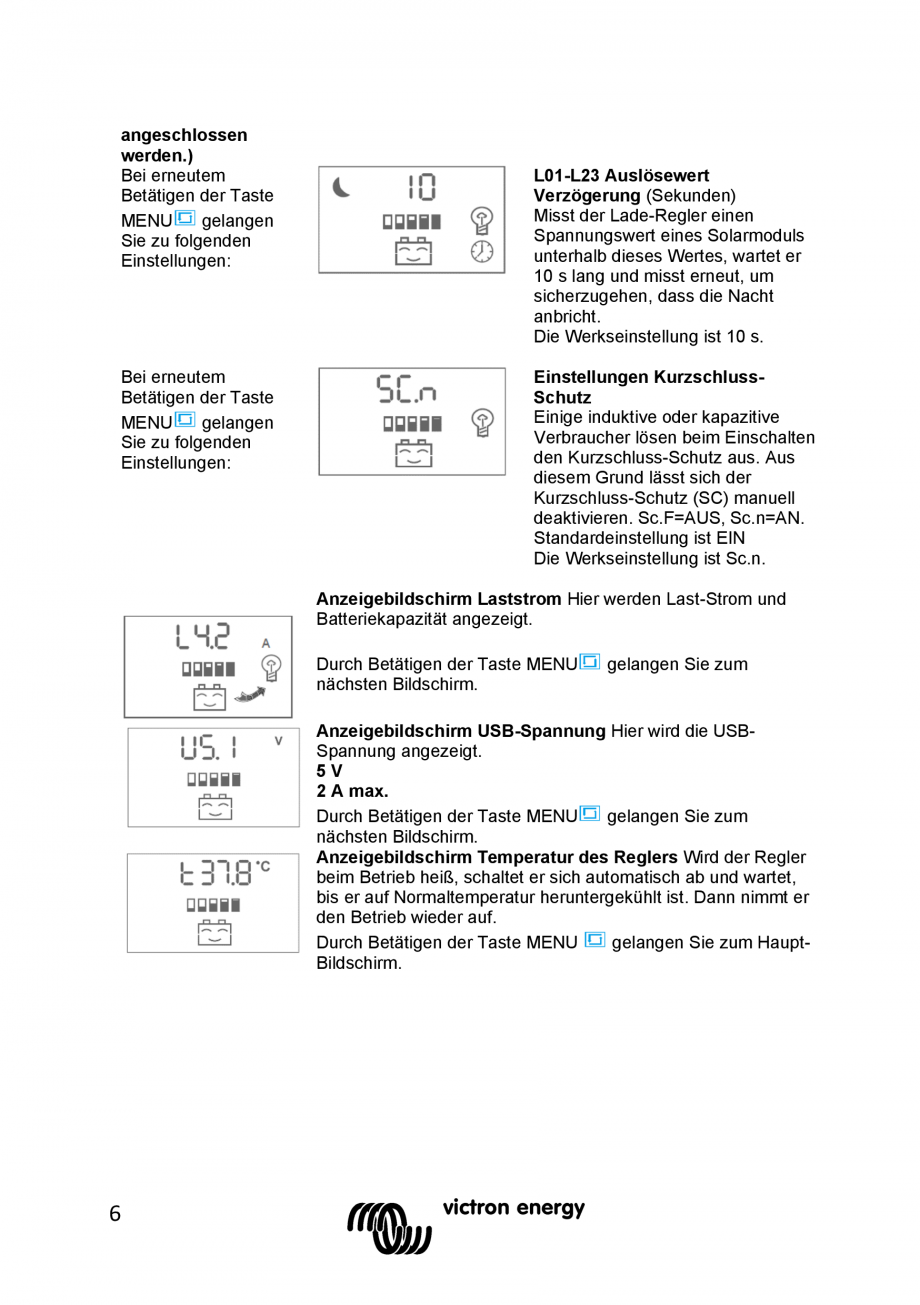 Pagina 36 - Manual Regulator de incarcare solara BlueSolar PWM LCD&USB-12V-24V-30A-&...
