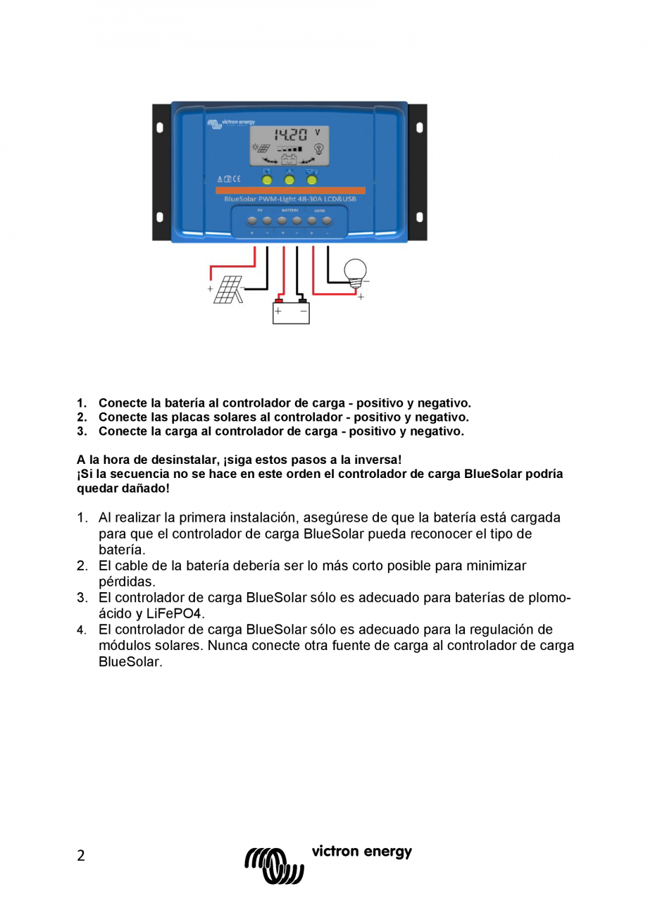 Pagina 42 - Manual Regulator de incarcare solara BlueSolar PWM LCD&USB-12V-24V-30A-&...