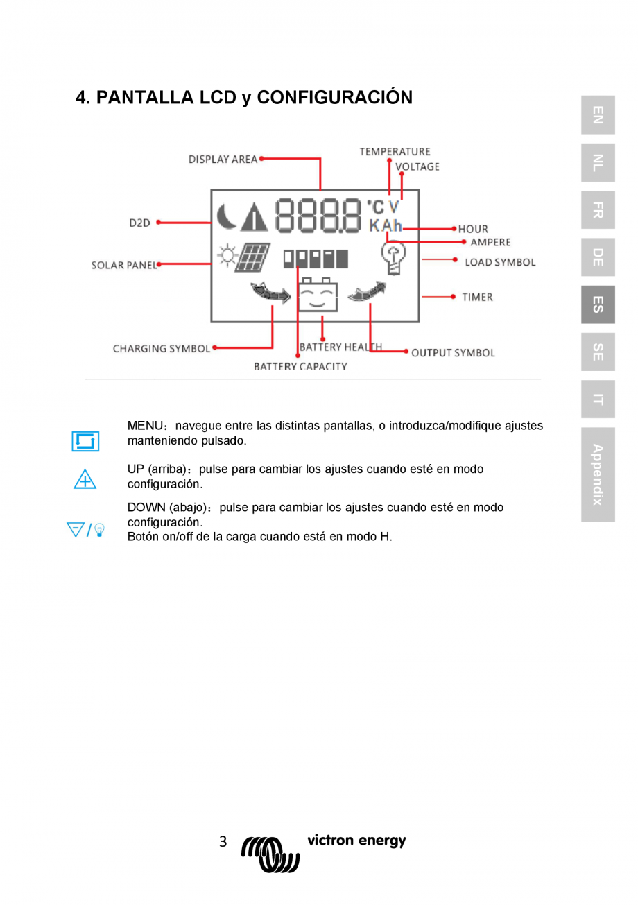 Pagina 43 - Manual Regulator de incarcare solara BlueSolar PWM LCD&USB-12V-24V-30A-&...