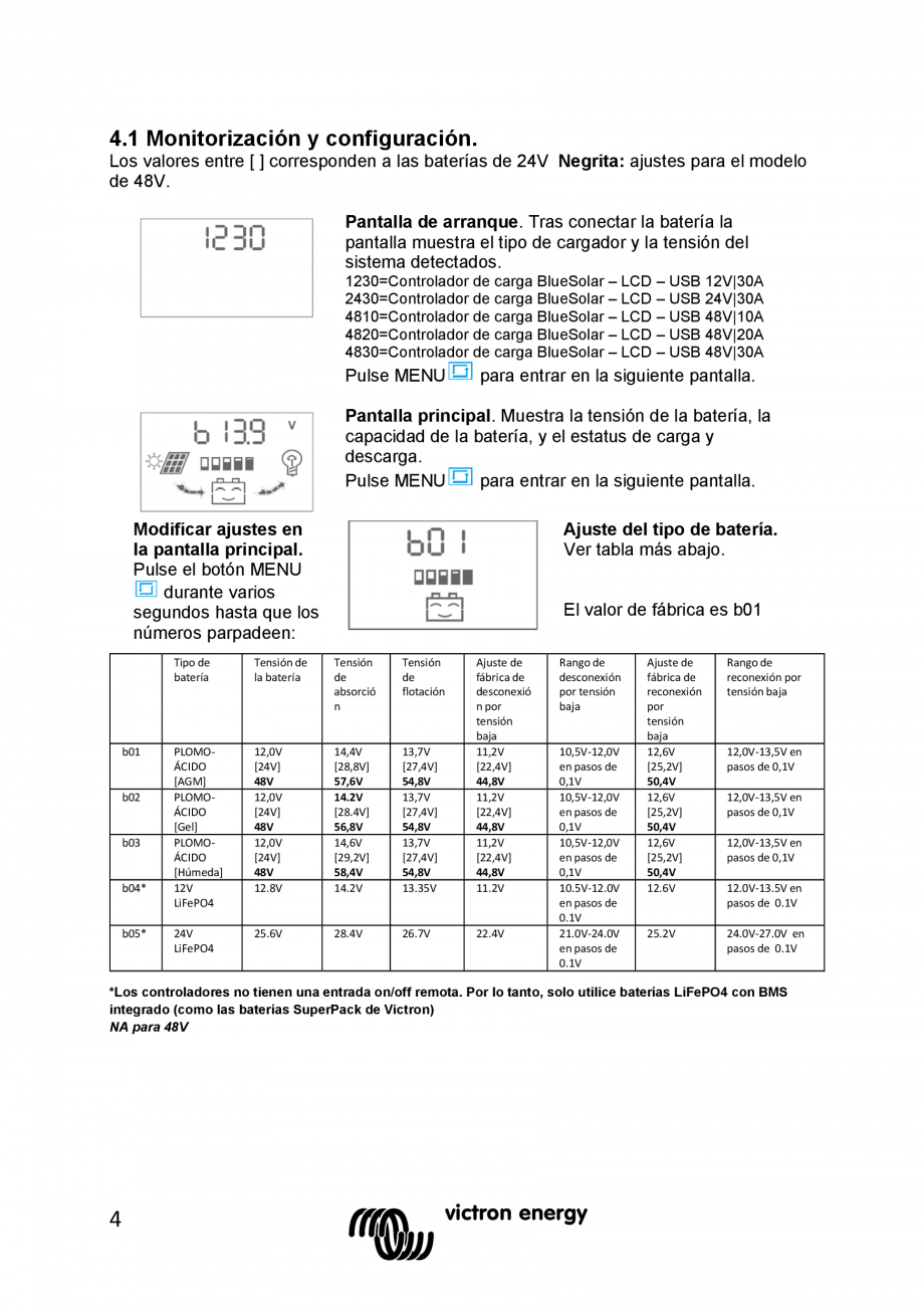 Pagina 44 - Manual Regulator de incarcare solara BlueSolar PWM LCD&USB-12V-24V-30A-&...