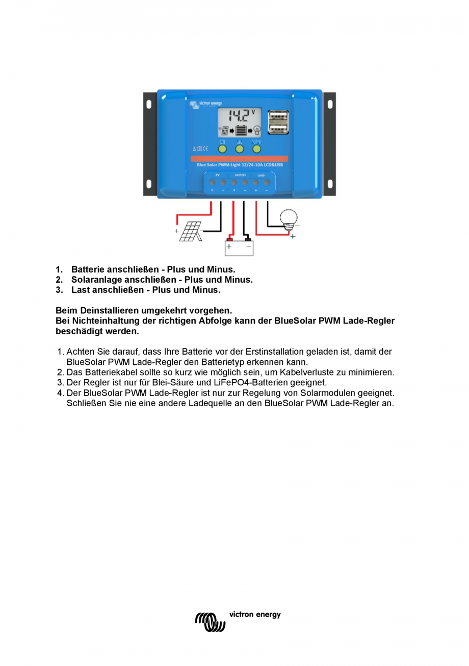 Pagina 30 - Manual Regulator de incarcare solara BlueSolar PWM LCD&USB-12V-24V-5A-10A-20A...