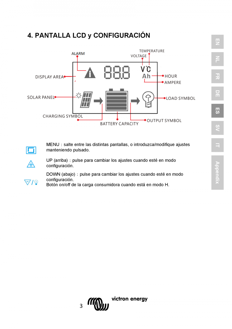 Pagina 41 - Manual Regulator de incarcare solara BlueSolar PWM LCD&USB-12V-24V-5A-10A-20A...