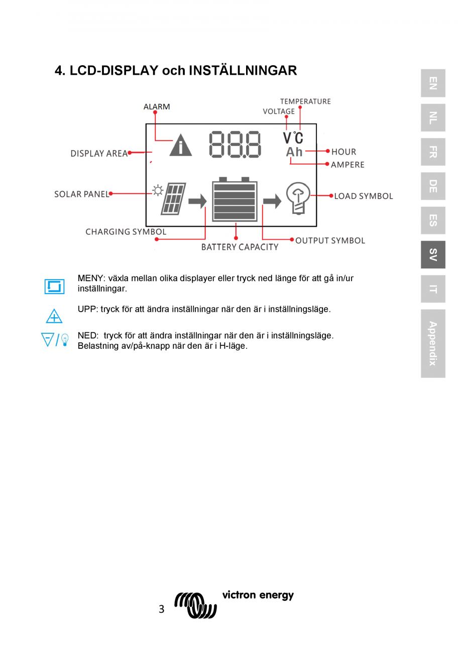 Pagina 51 - Manual Regulator de incarcare solara BlueSolar PWM LCD&USB-12V-24V-5A-10A-20A...