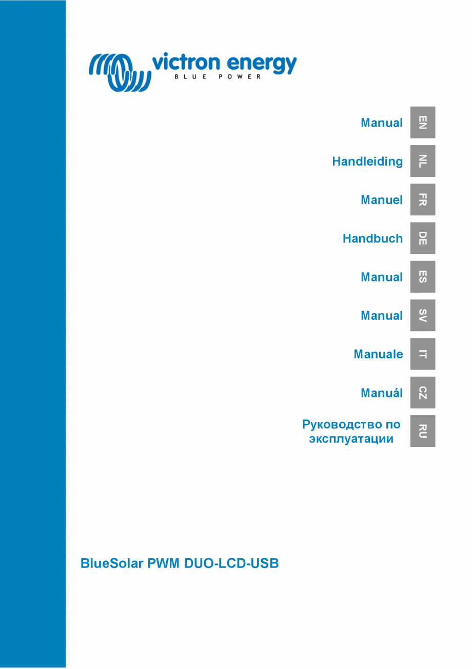 Pagina 1 - Manual Regulator de incarcare solara BlueSolar PWM DUO-12V-24V-20A-LCD-USB Victron Energy...