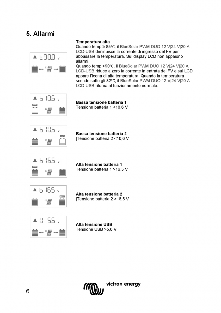 Pagina 56 - Manual Regulator de incarcare solara BlueSolar PWM DUO-12V-24V-20A-LCD-USB Victron...