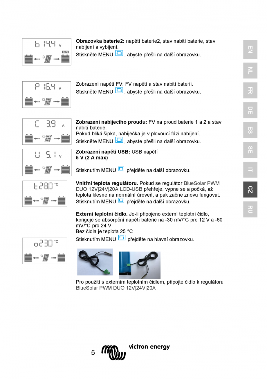 Pagina 63 - Manual Regulator de incarcare solara BlueSolar PWM DUO-12V-24V-20A-LCD-USB Victron...