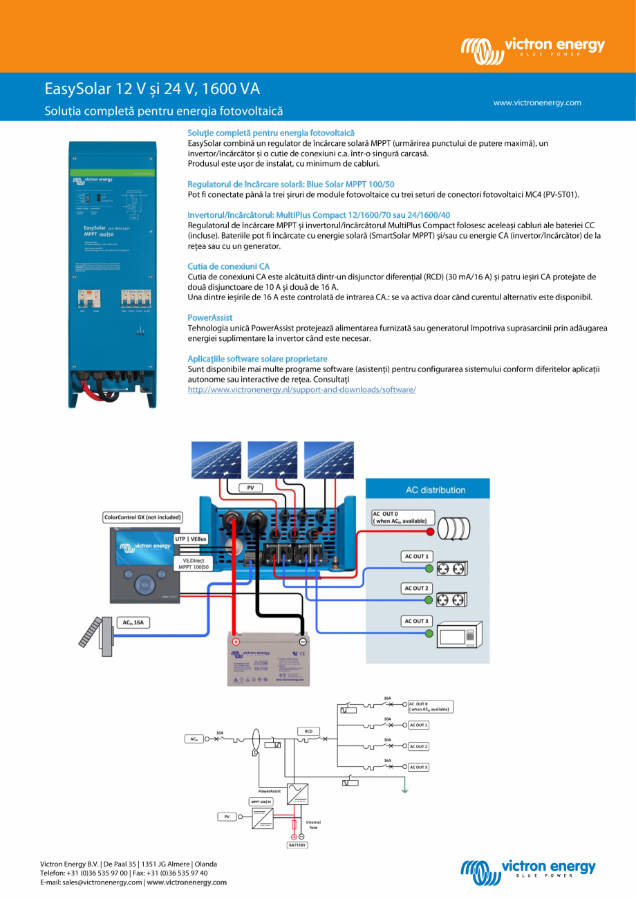 Pagina 1-Solutia completa pentru energia fotovoltaica, EasySolar 12 V si 24 V, 1600 VA Victron Energy Fisa...