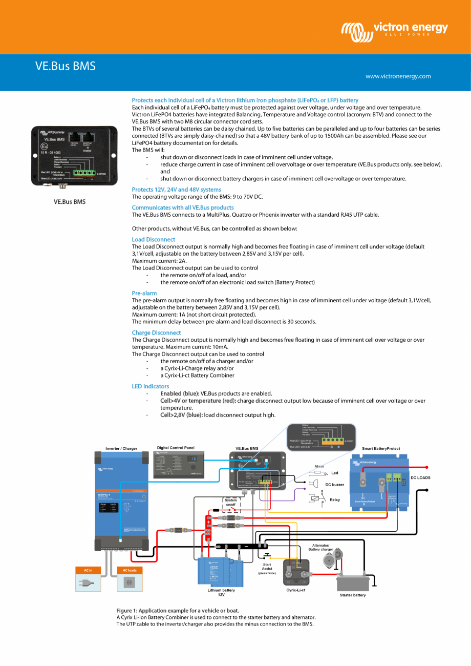Pagina 1 - Sistem de management al bateriei Victron Energy VE.Bus BMS Fisa tehnica Engleza VE.Bus...