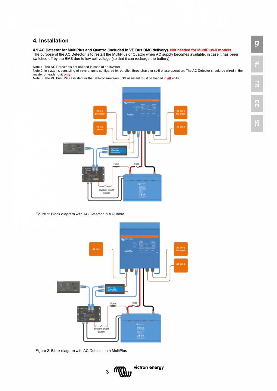 Pagina 5 - Manual-  Sistem de management al bateriei  Victron Energy VE.Bus BMS Instructiuni montaj,...