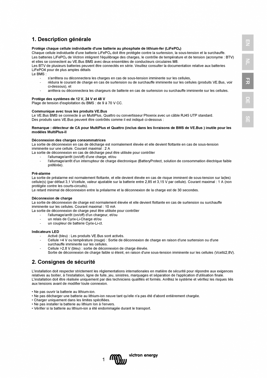 Pagina 27 - Manual-  Sistem de management al bateriei  Victron Energy VE.Bus BMS Instructiuni montaj...