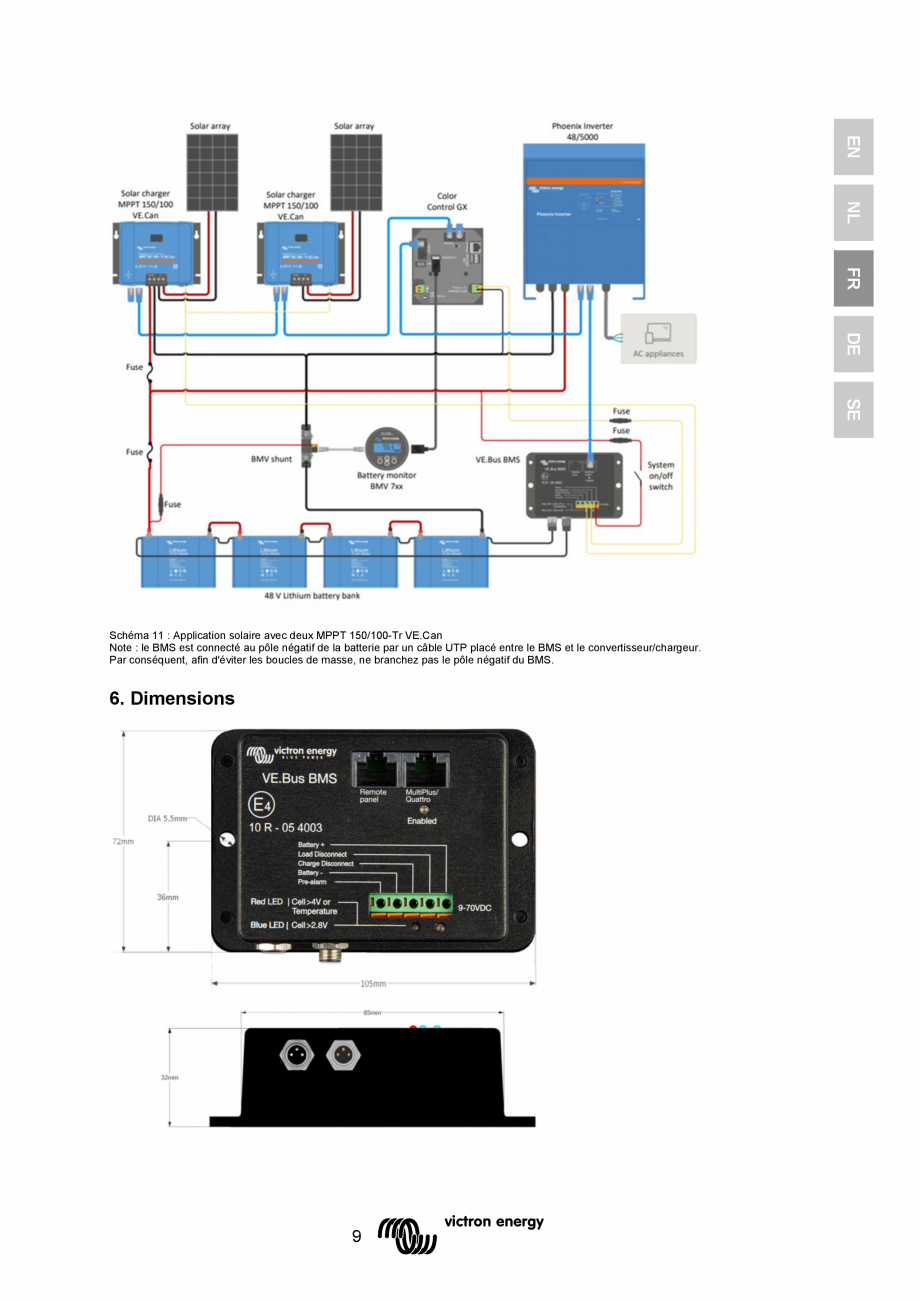 Pagina 35 - Manual-  Sistem de management al bateriei  Victron Energy VE.Bus BMS Instructiuni montaj...