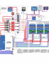Schema sistemului - 3-Phase-VE-Bus-BMS -5-pin cu -3xQuattro si 4x200Ah-24V-Li-Rev-C1