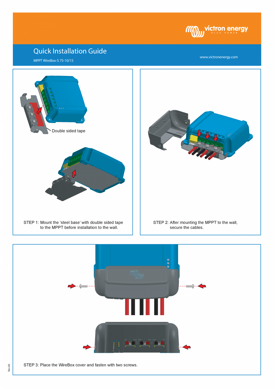 Pagina 1-Ghid de instalare rapida pentru accesorii panouri fotovoltaice - MPPT-WireBox-S-75-10_15 Victron...