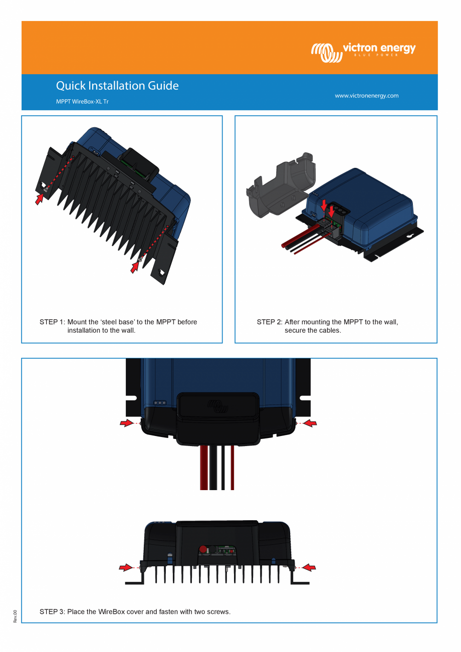 Pagina 1 - Ghid de instalare rapida pentru accesorii panouri fotovoltaice - MPPT-Wire-Box-XL-Tr...