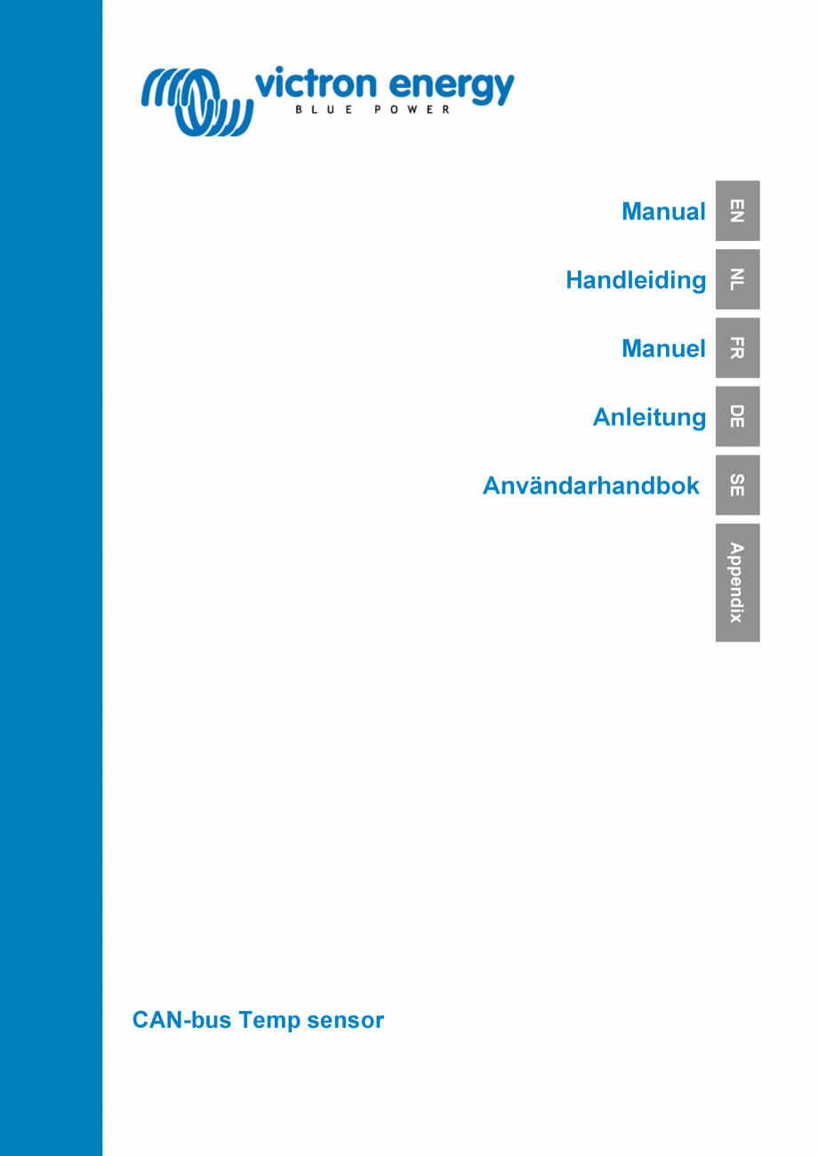 Pagina 1-Manual de utilizare - Senzor de temperatura Victron Energy CAN-bus Instructiuni montaj, utilizare...