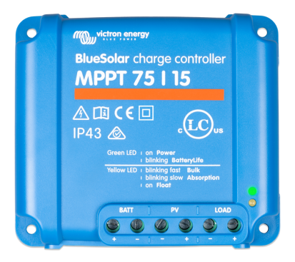 Controler de incarcare solara BlueSolar Charger MPPT 75-15 - vedere din fata BlueSolar MPPT Controler de