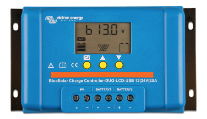 Detalii controler de incarcare solara BlueSolar DUO LCD USB 12-24V-20A - vazut de sus BlueSolar PWM
