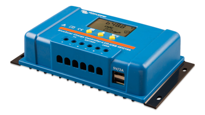 Regulator de incarcare solara BlueSolar PWM Charge Controller LCD USB 48V-10A (vedere din stanga) BlueSolar PWM