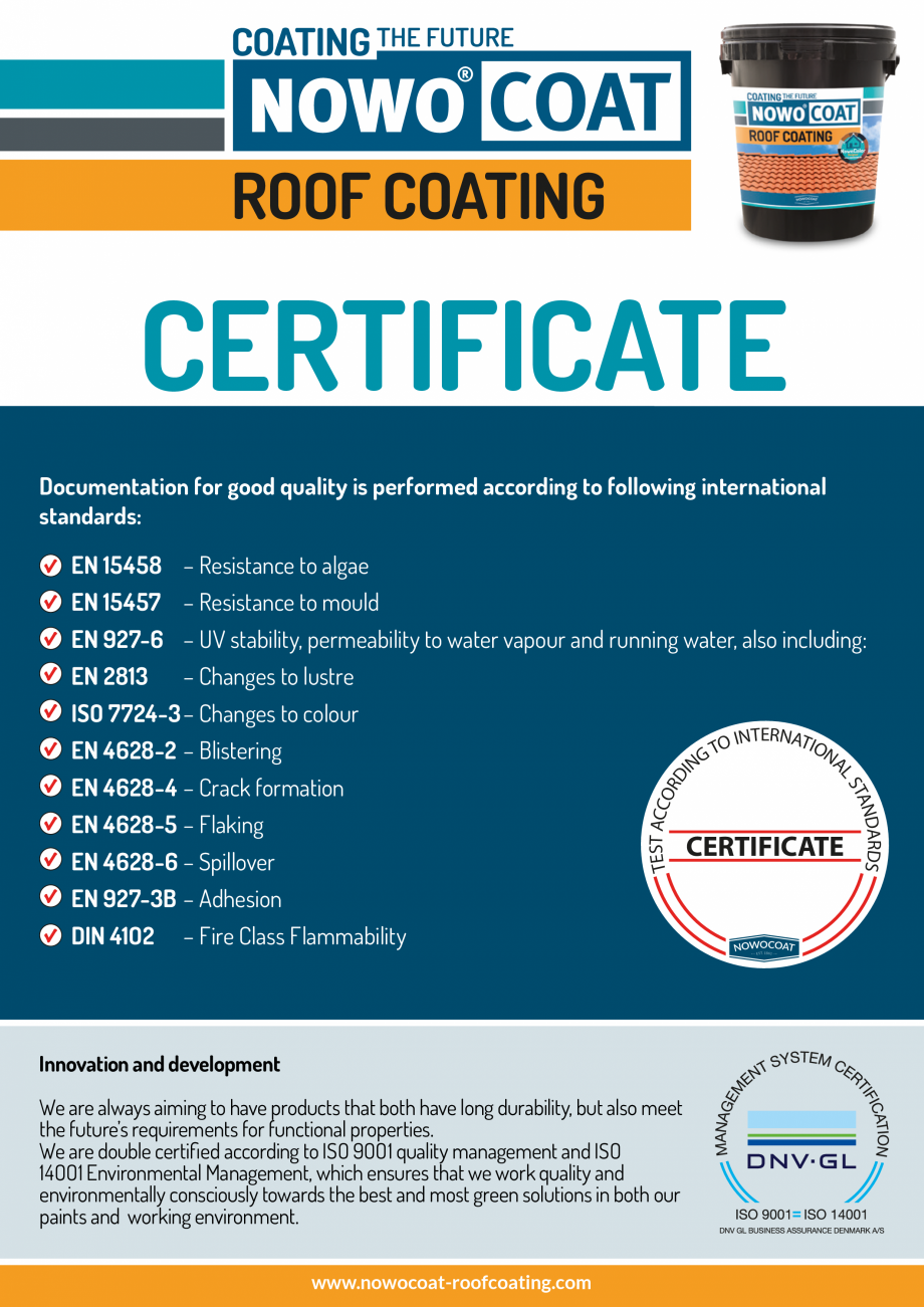 Pagina 1-nowocoat_certifcat_cal_UK_ NOWOCOAT Certificare produs Engleza ROOF COATING

CERTIFICATE...